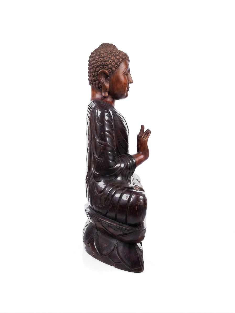 Buddha Statue Mahogany #008001, image 4 of 5