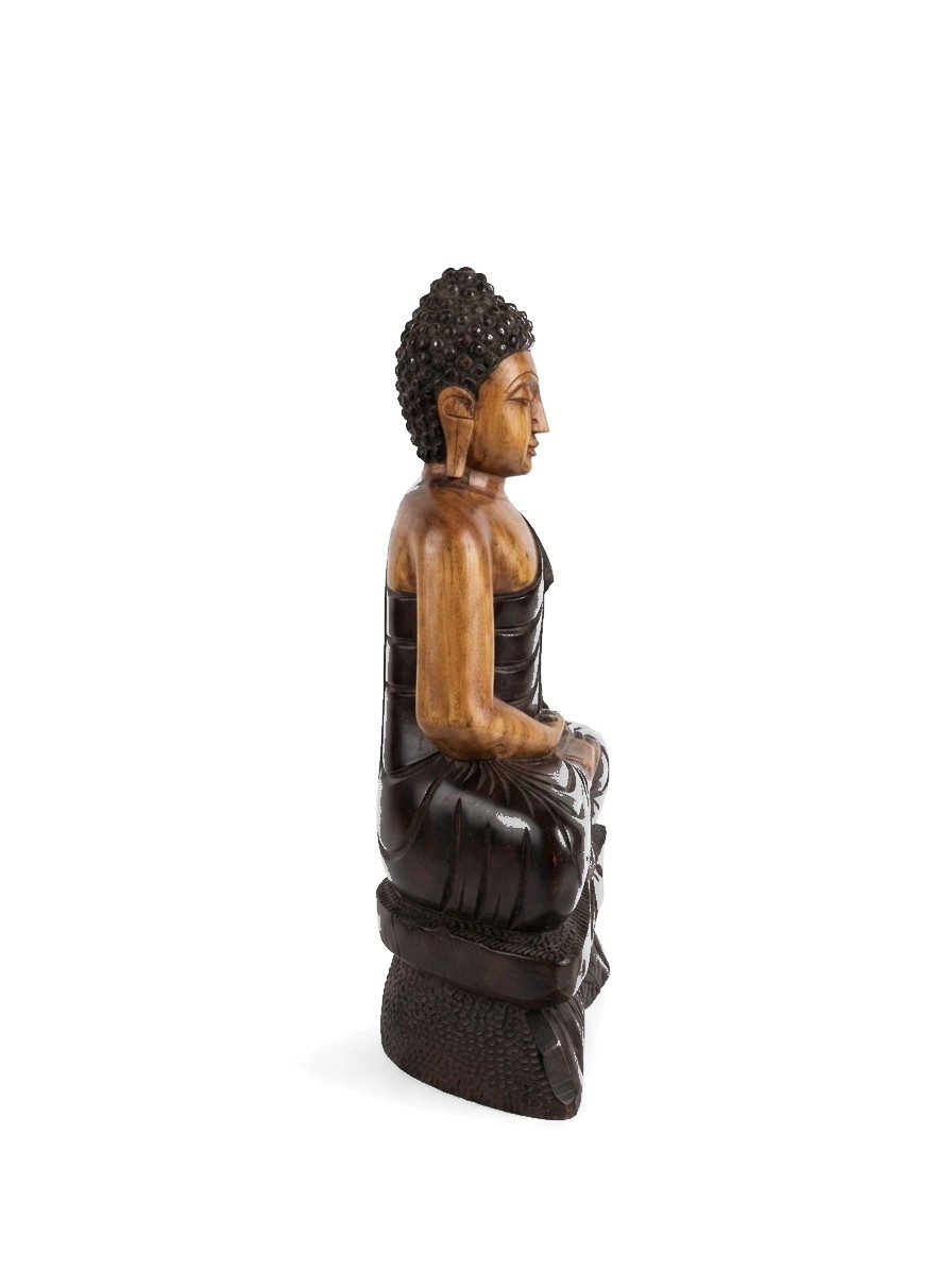 Buddha Statue Mahogany #008005, image 3 of 4