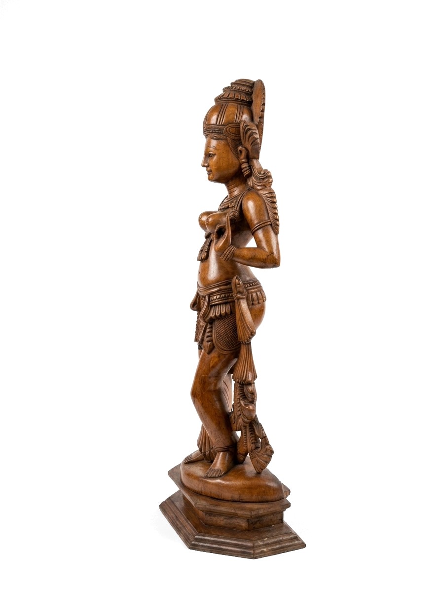 Devi Statue Teak #000432, image 2 of 4