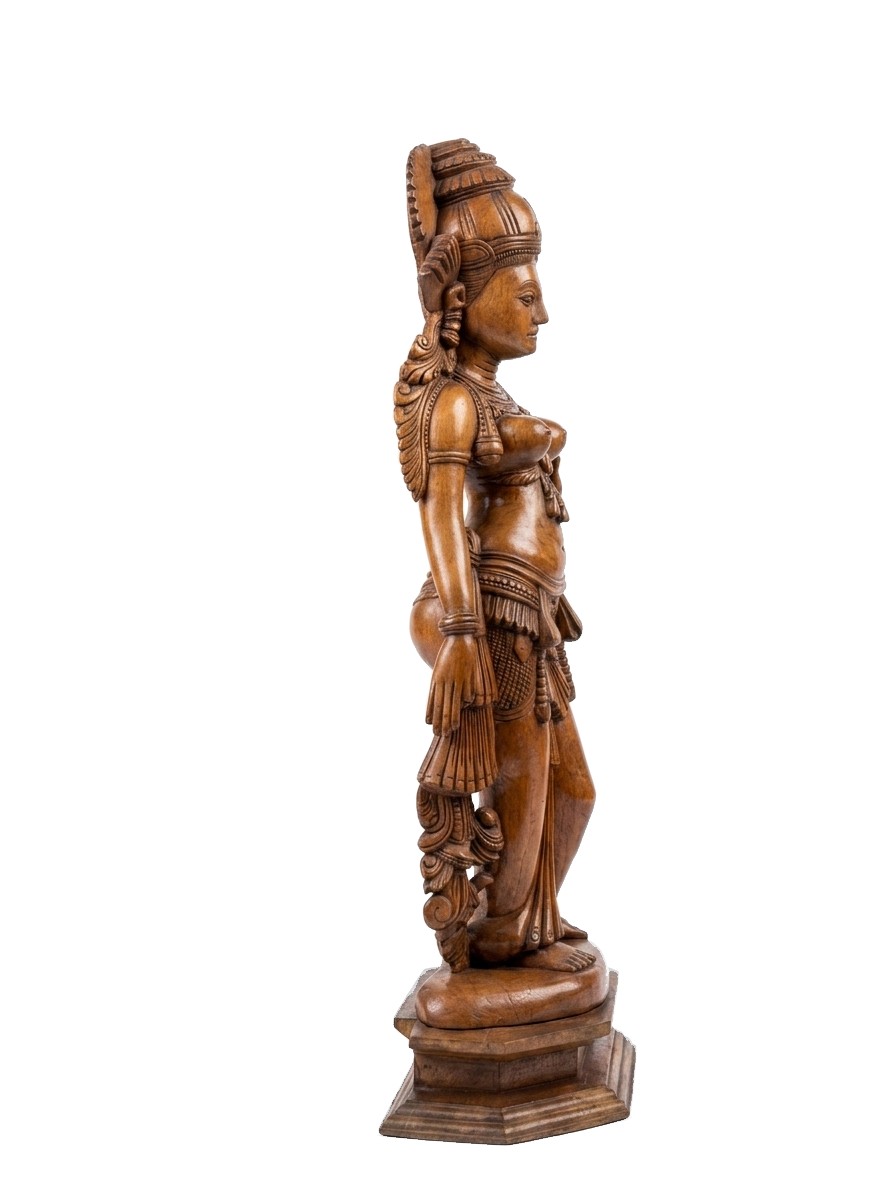 Devi Statue Teak #000432, image 3 of 4