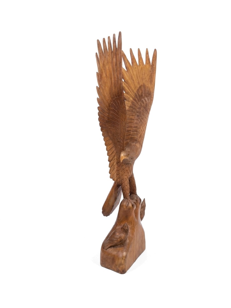 Eagle With Babys Teak #008000, image 3 of 6