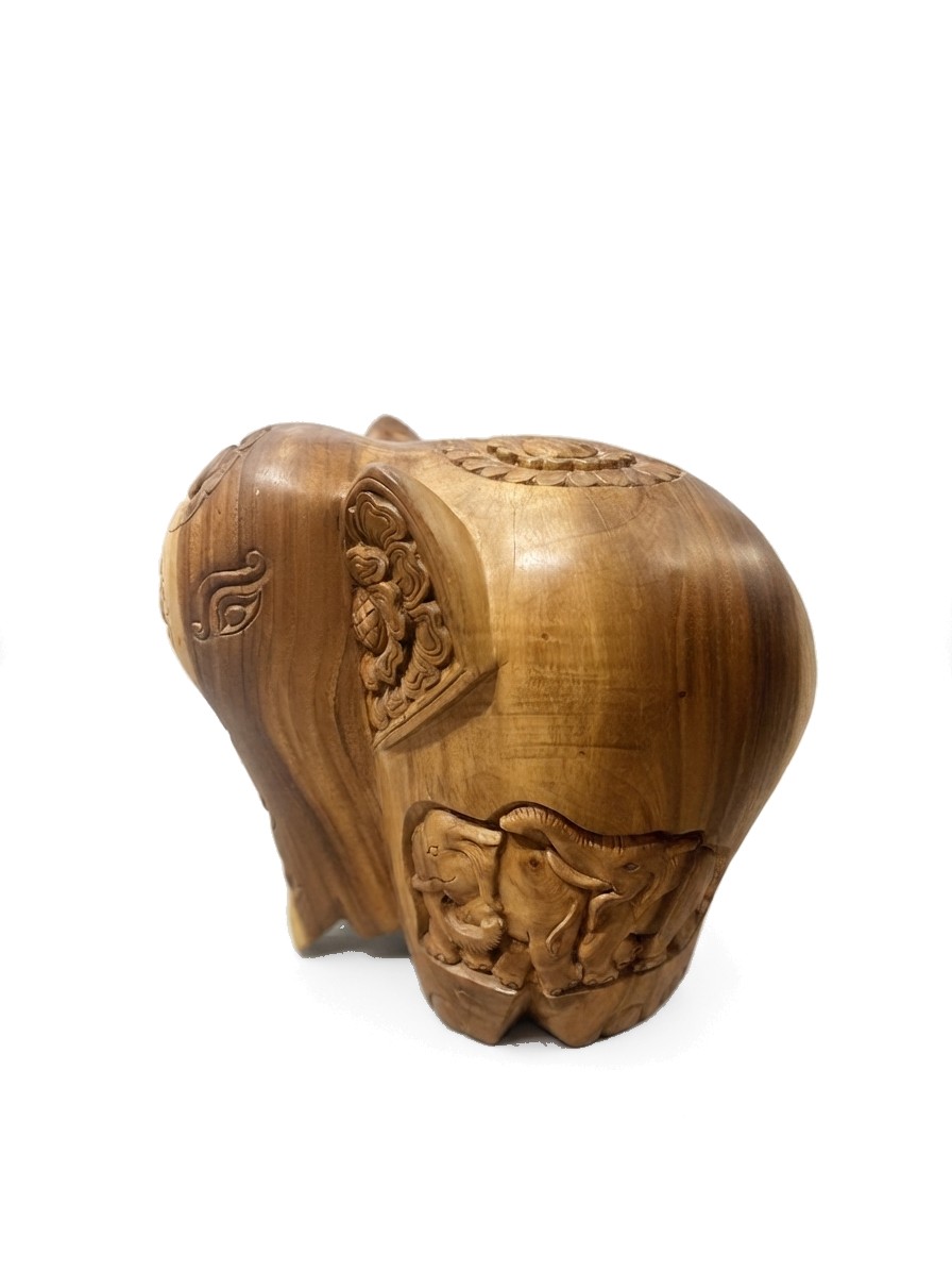 Elephant Statue Teak #008008, image 5 of 6