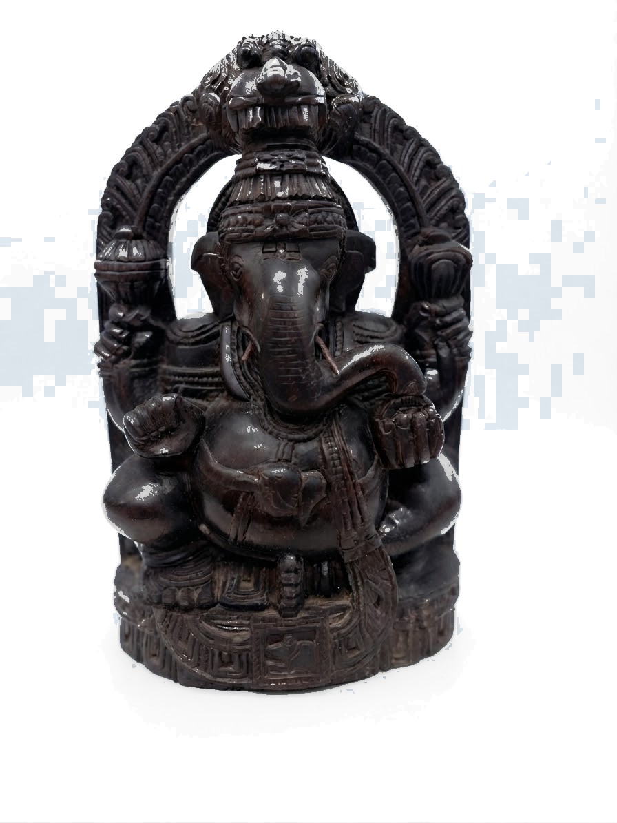 Ganesh Statue Mahogany #000930, image 7 of 11