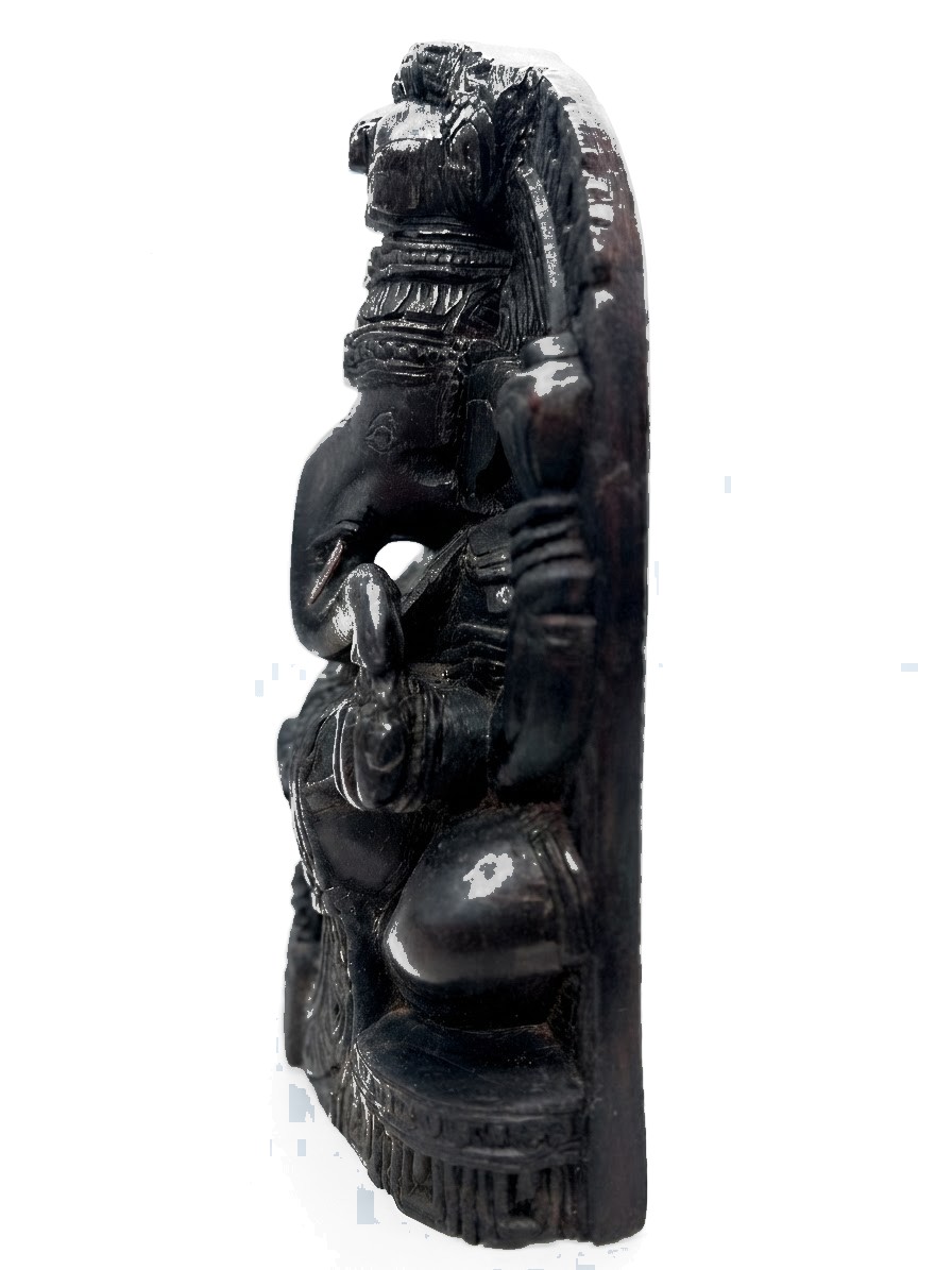 Ganesh Statue Mahogany #000930, image 9 of 11