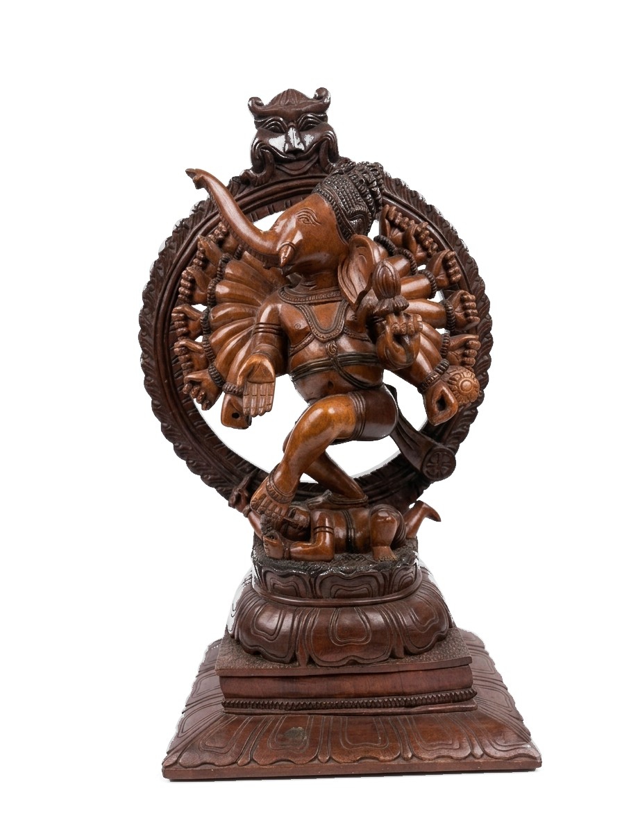 Ganesh Statue Teak #000712