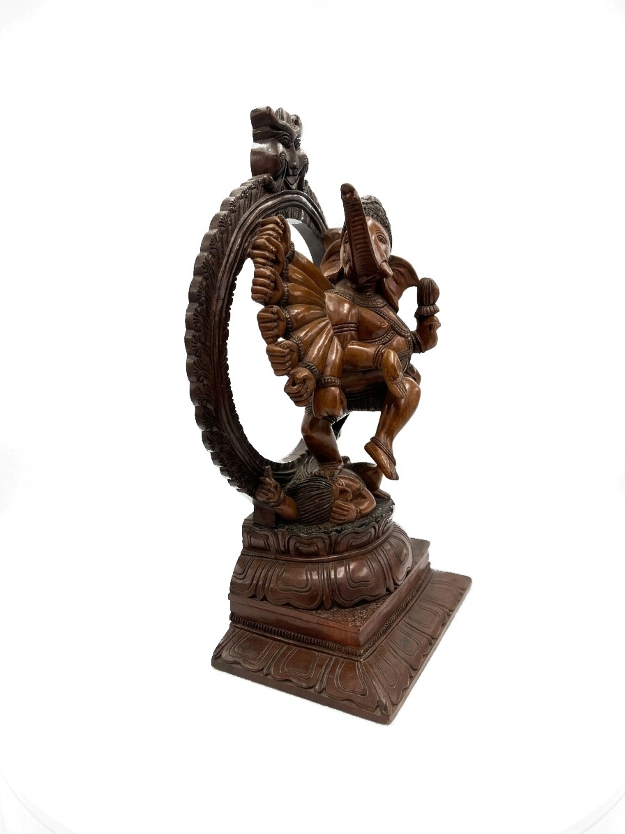 Ganesh Statue Teak #000712, image 4 of 5