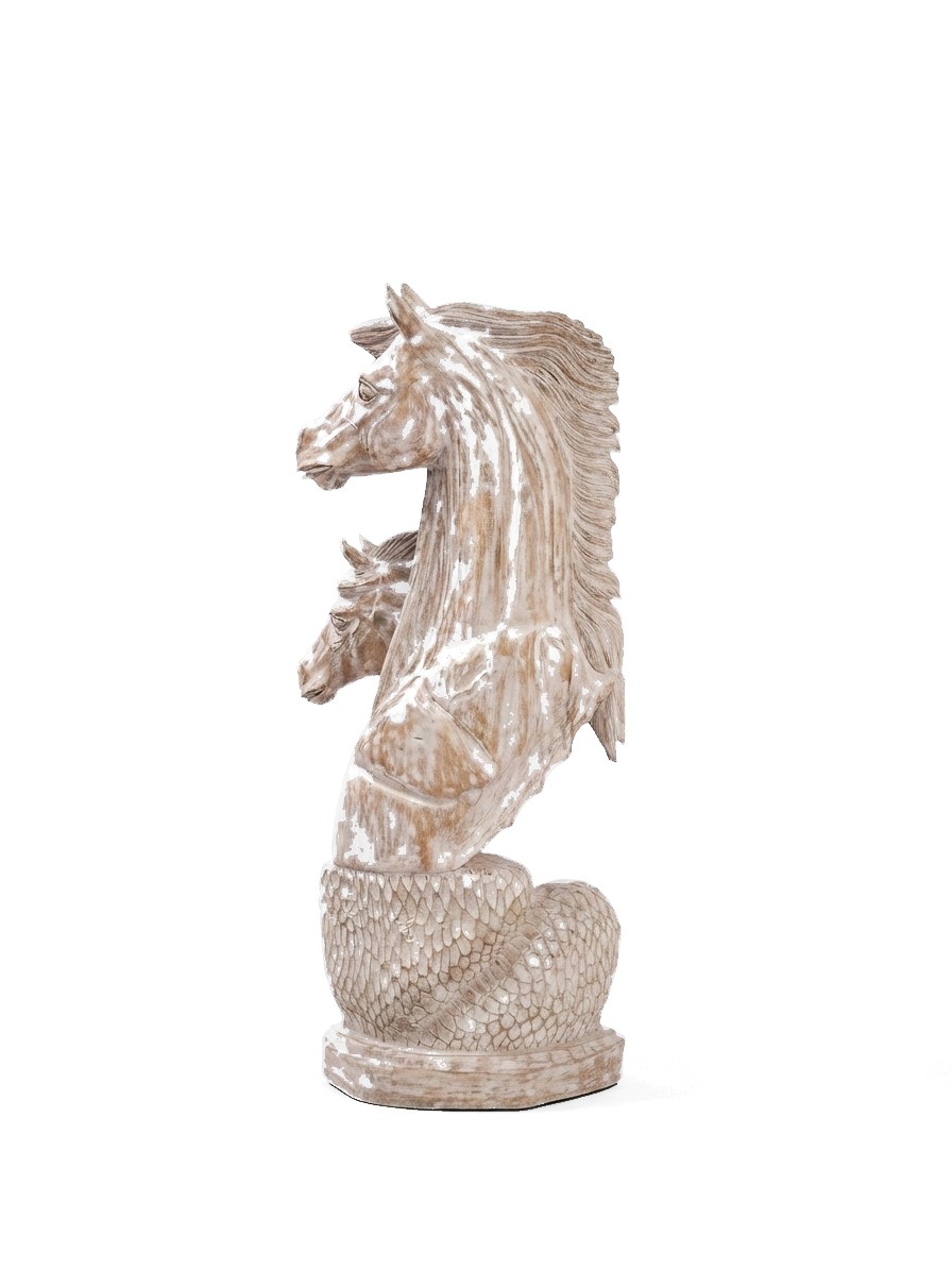 Horse Head White Teak #000113, image 3 of 5