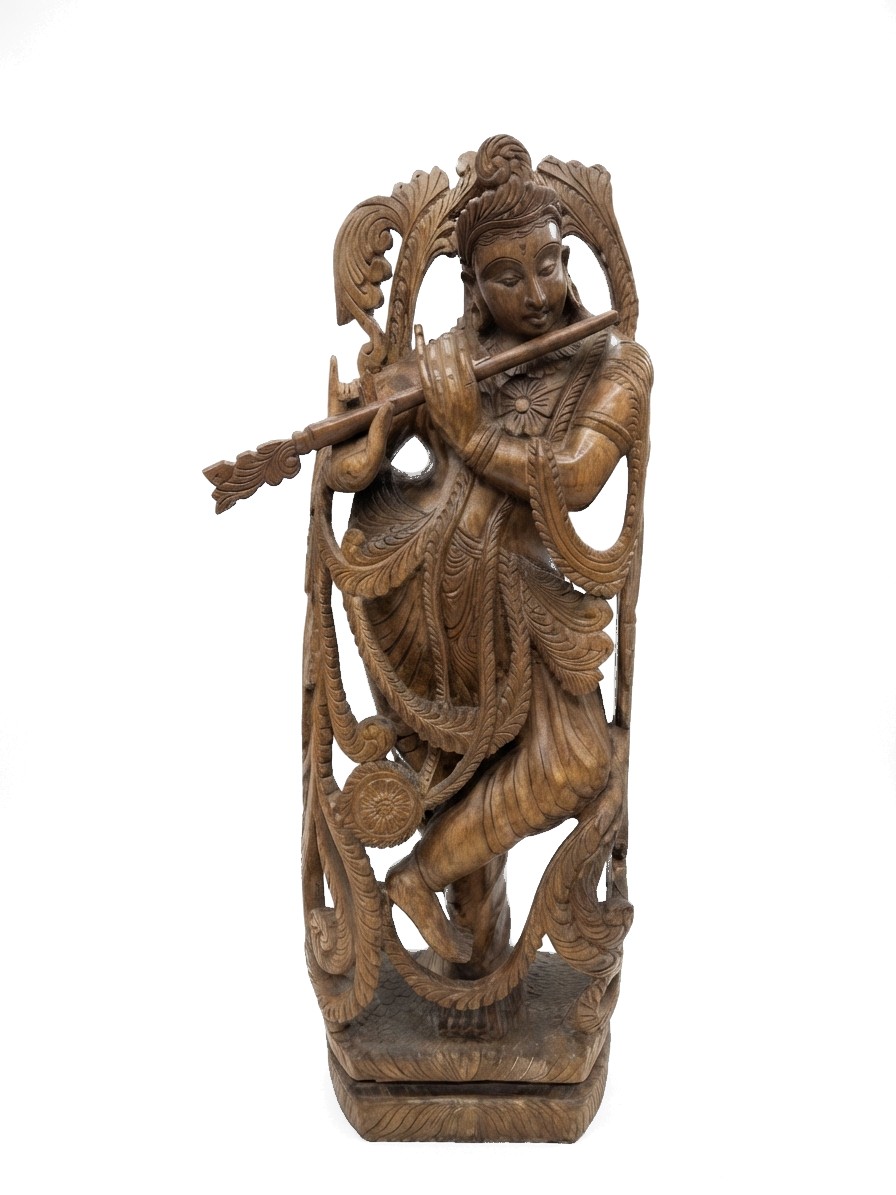 Krishna Statue Teak #008012