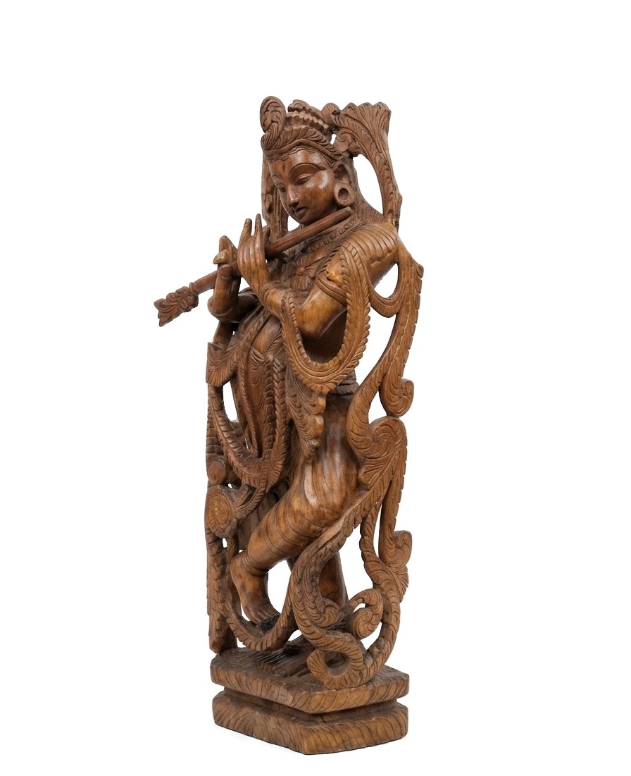 Krishna Statue Teak #008012, image 5 of 5