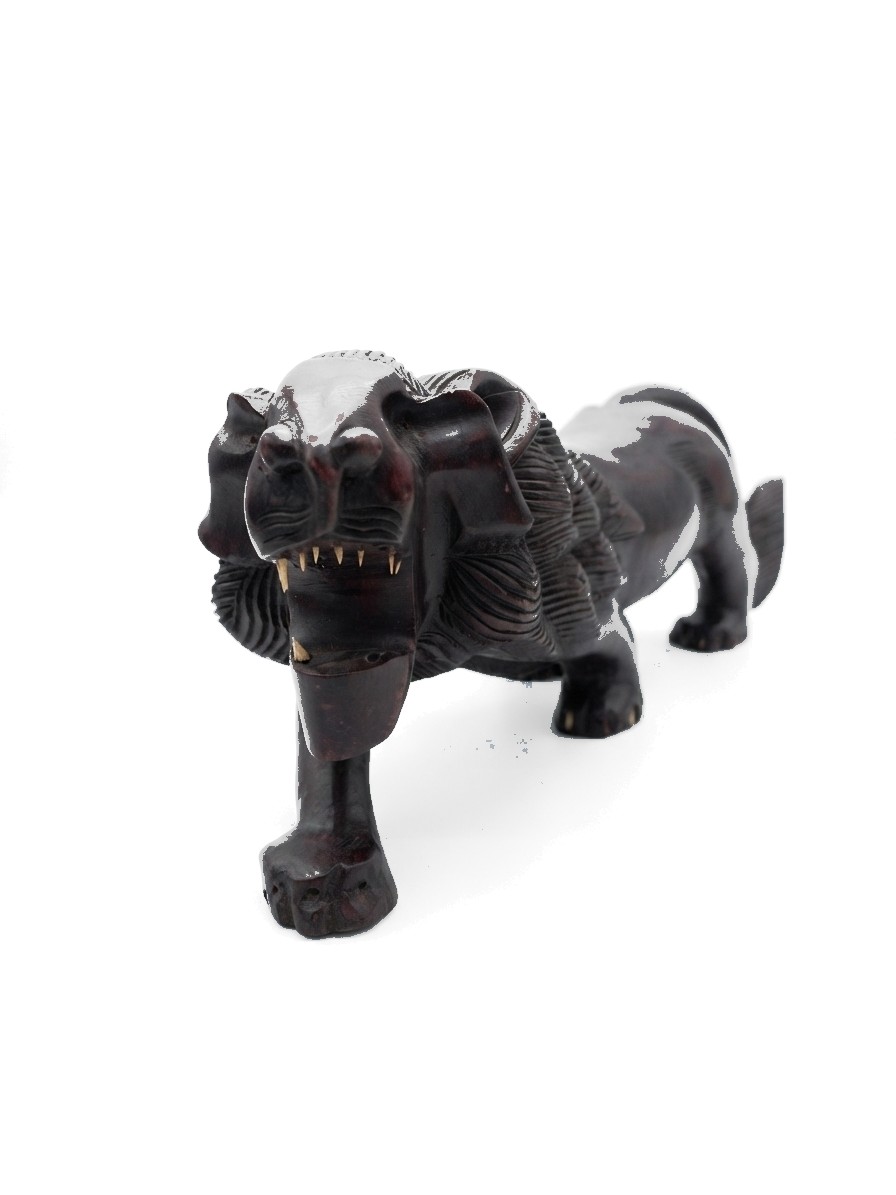 Lion Statue Mahogany #000125, image 2 of 5