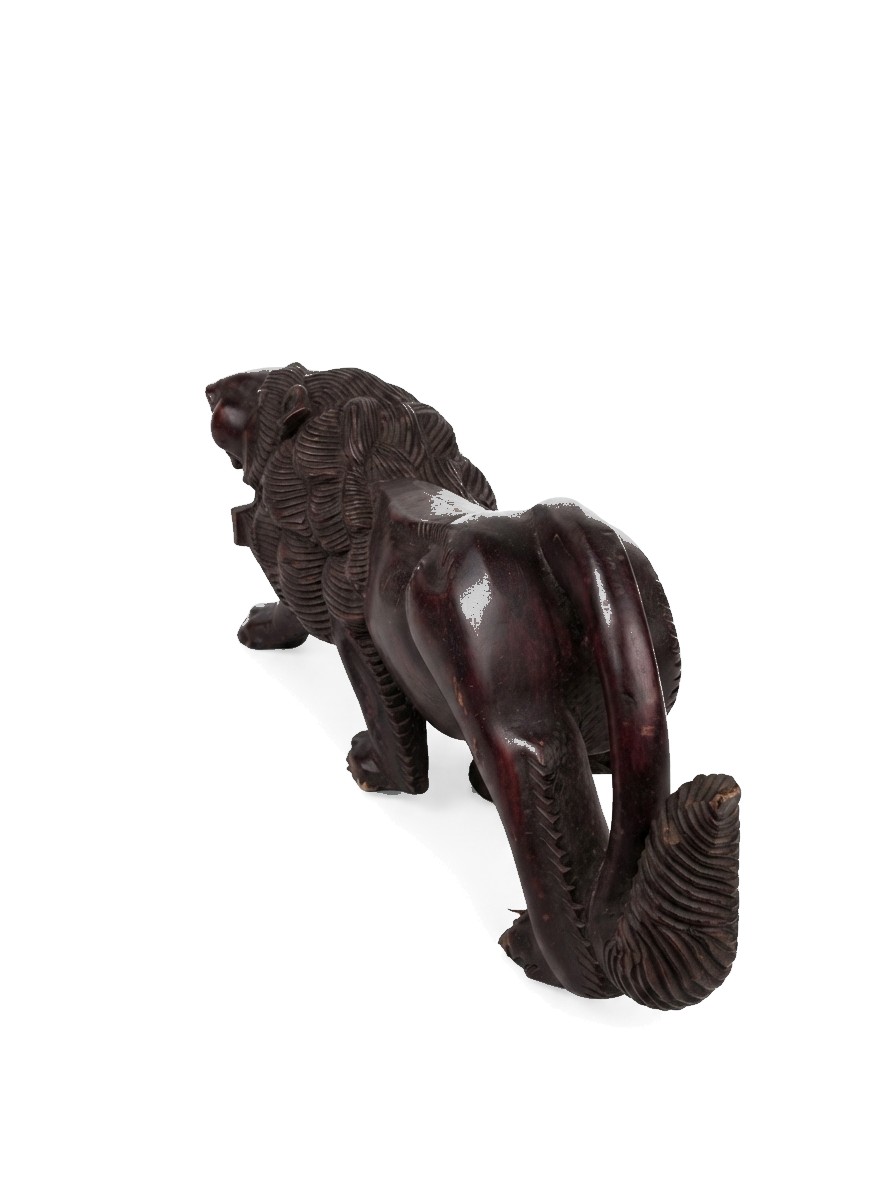 Lion Statue Mahogany #000125, image 3 of 5