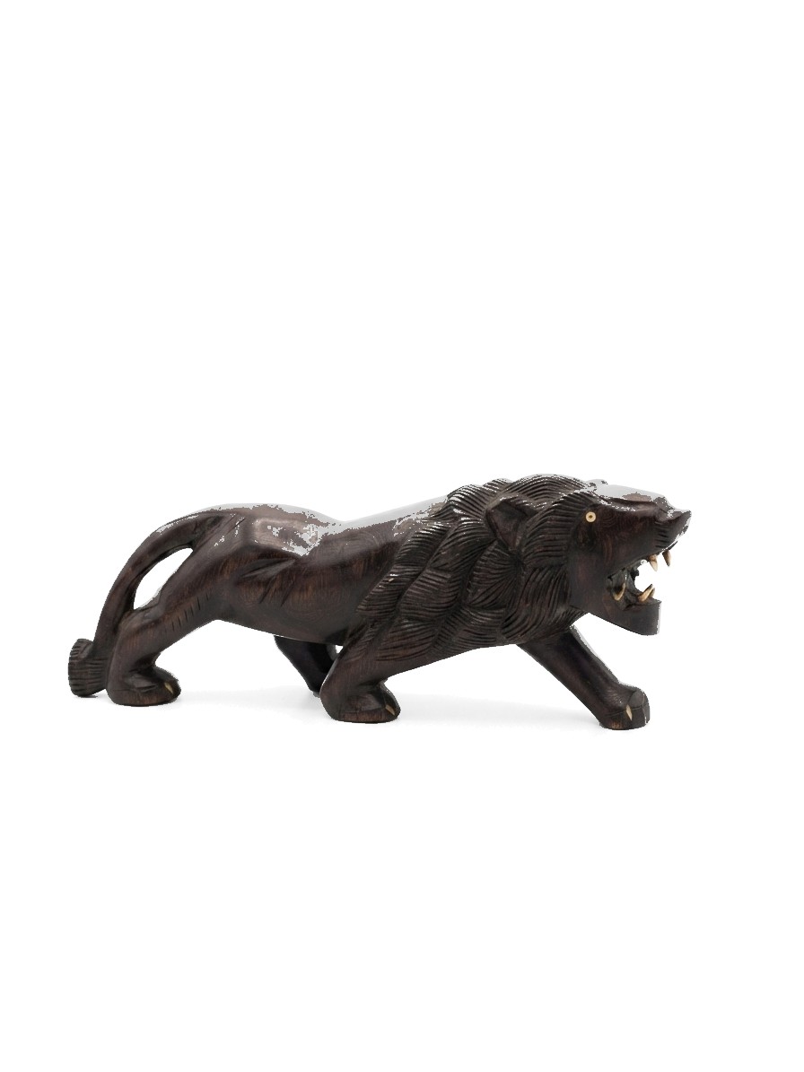 Lion Statue Mahogany #002213, image 2 of 6