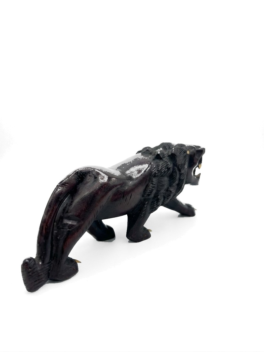 Lion Statue Mahogany #002213, image 3 of 6