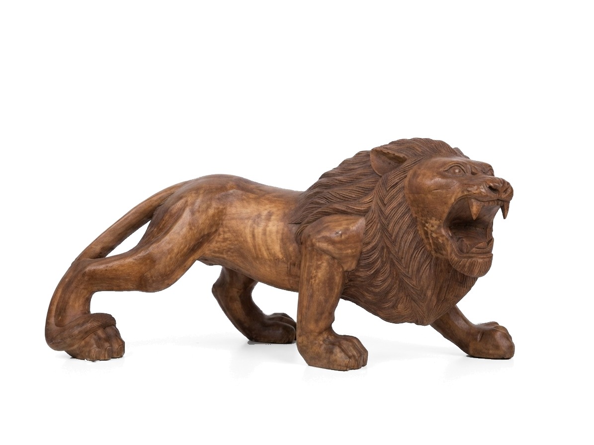 Lion Statue Mahogany #008002, image 3 of 4