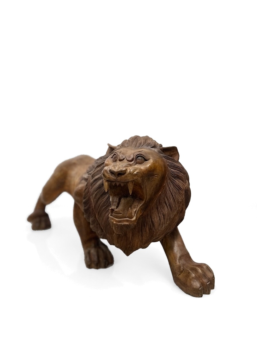 Lion Statue Mahogany #008002, image 4 of 4
