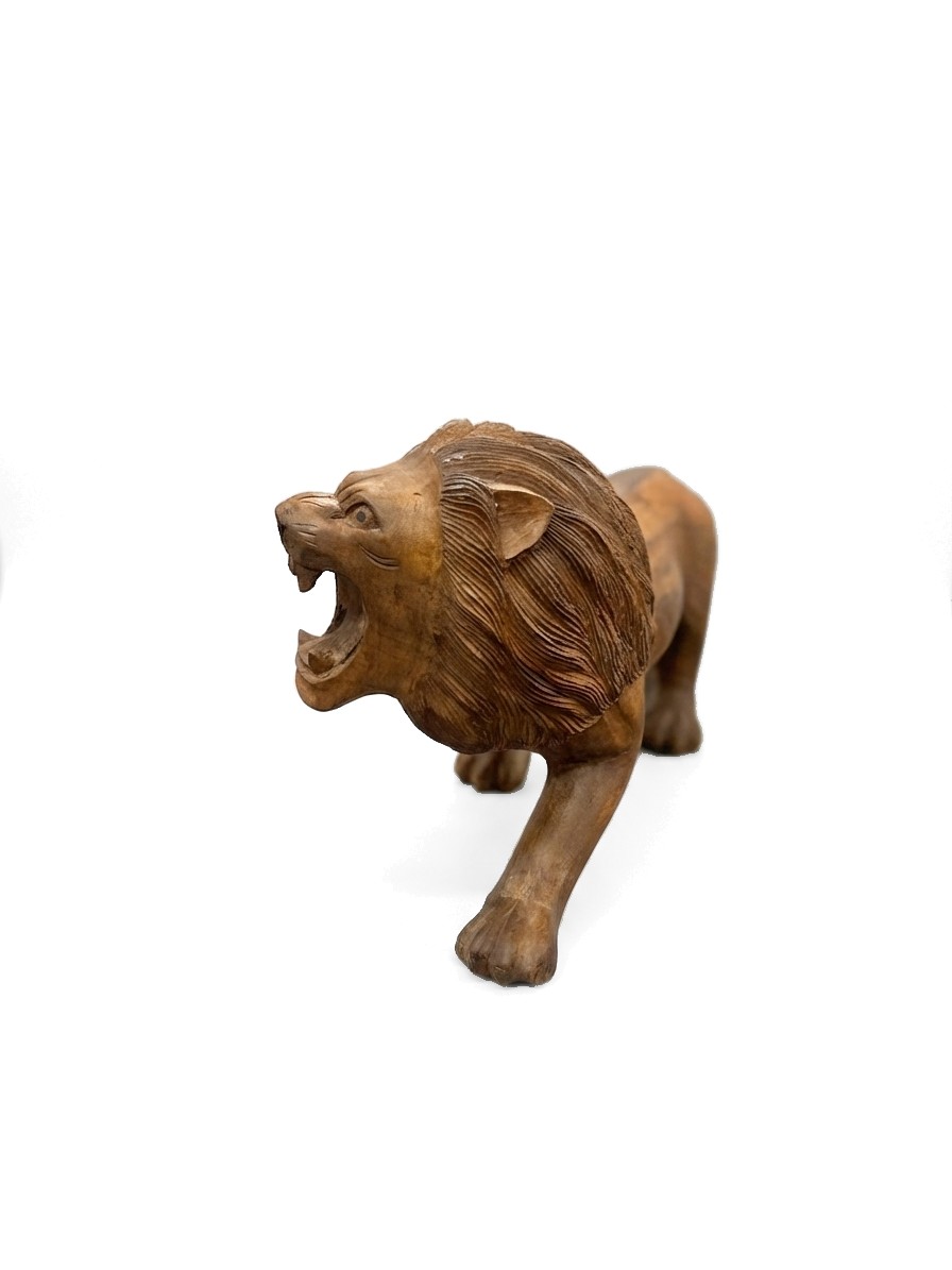Lion Statue Teak #000114, image 5 of 6