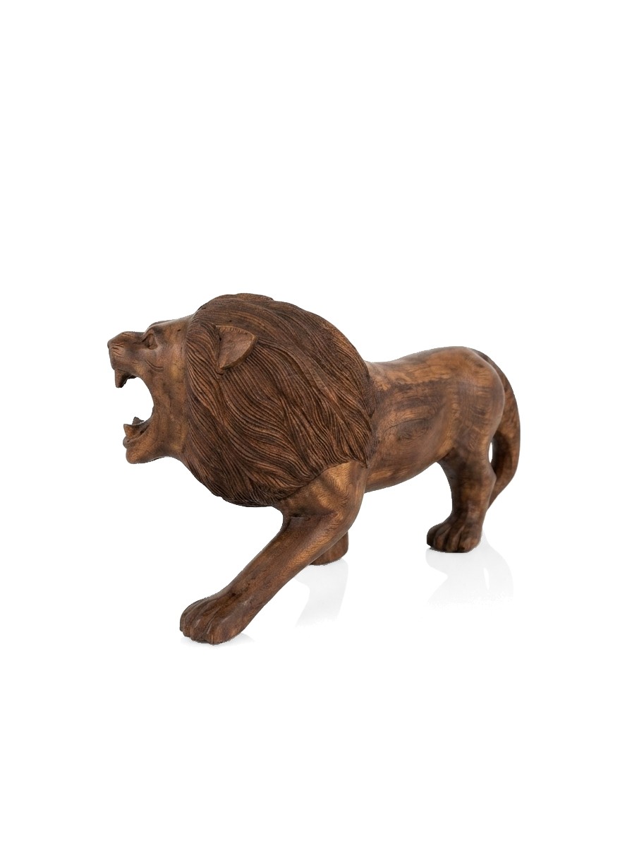 Lion Statue Teak #000114, image 2 of 6