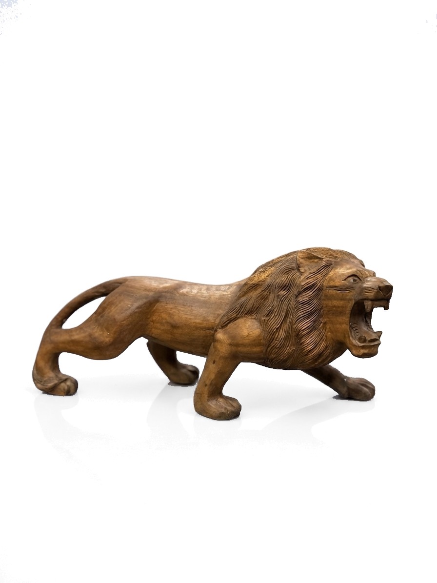 Lion Statue Teak #000114, image 6 of 6