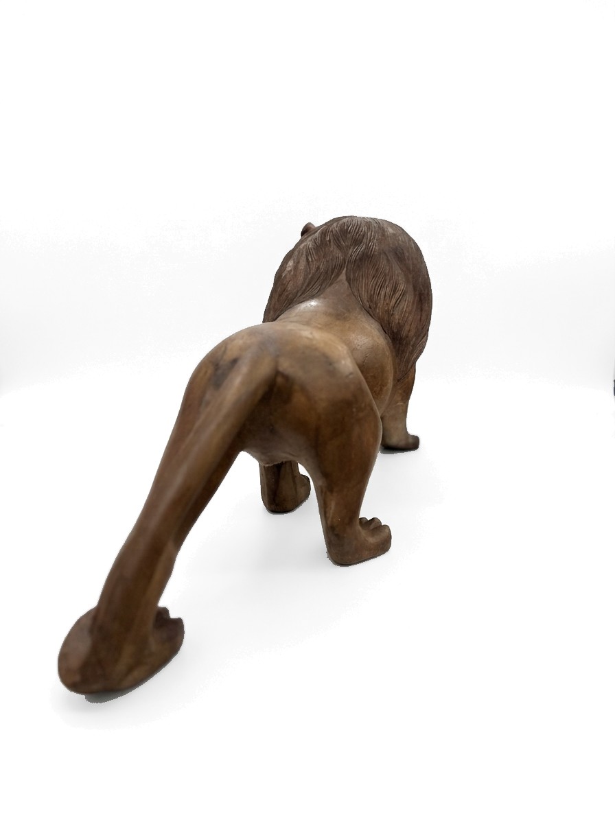 Lion Statue Teak #000115, image 2 of 6