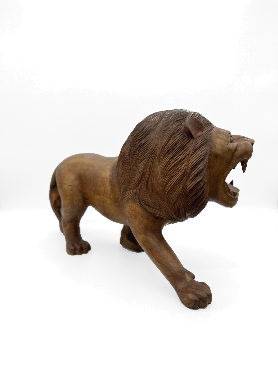 Lion Statue Teak #000115, image 4 of 6