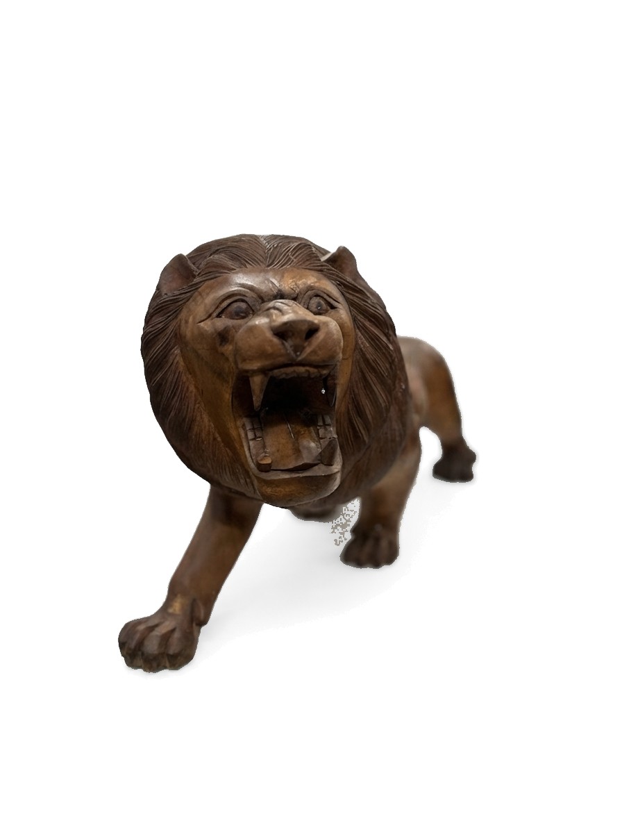 Lion Statue Teak #000115, image 6 of 6