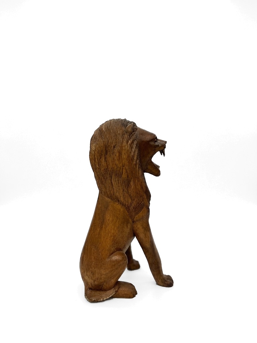 Lion Statue Teak #000135, image 2 of 5