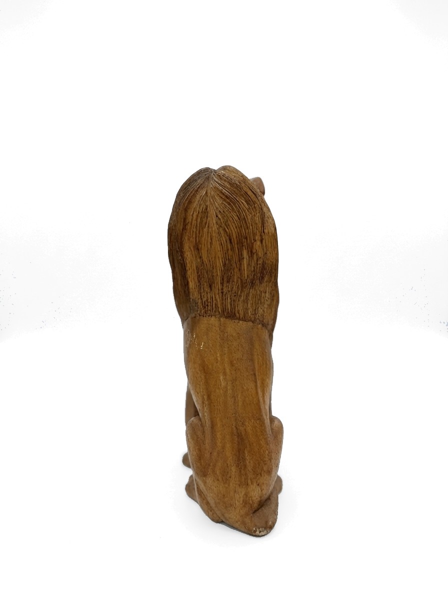 Lion Statue Teak #000135, image 3 of 5