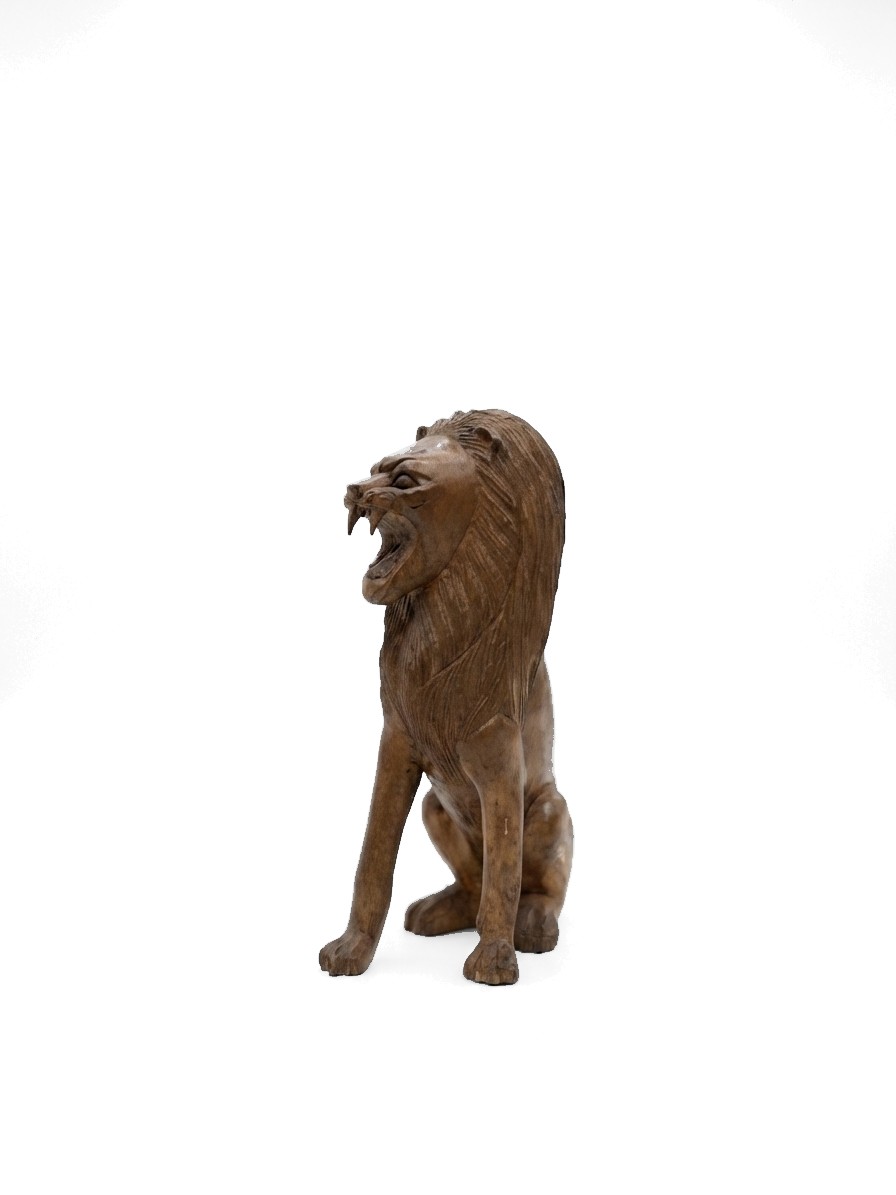 Lion Statue Teak #000135, image 5 of 5
