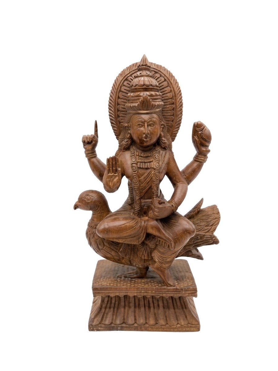 Vishnu Statue Mahogany #000436